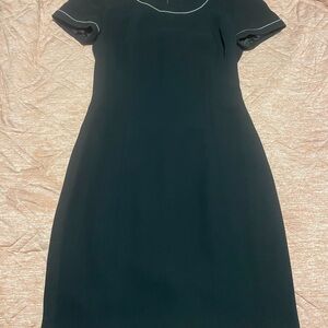 Ann Taylor Black Dress with White Trim